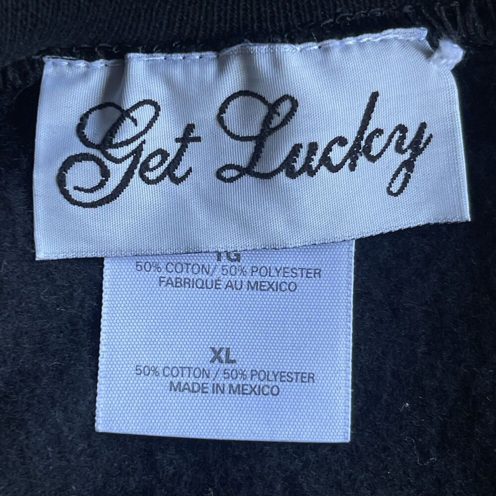 Get Lucky‎ Womens Quarter Zip Pullover Extra Large XL Flag Patriotic Rhinestone - Picture 5 of 11